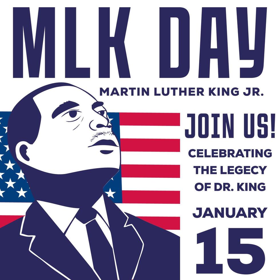 MLK or martin luther king day illustration in flat design vector