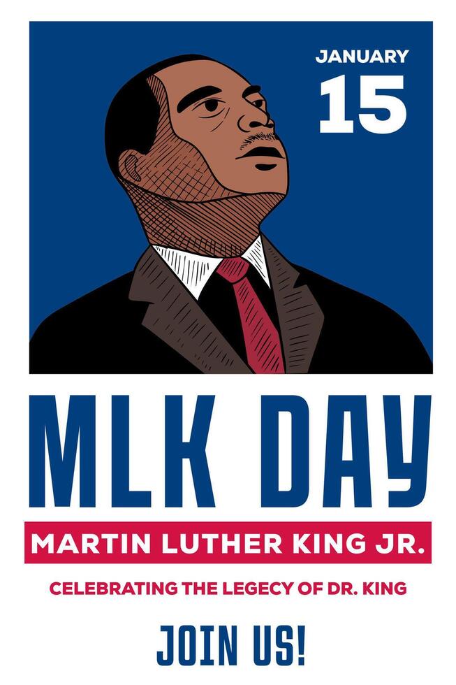 hand drawn martin luther king day vertical banner illustration vector