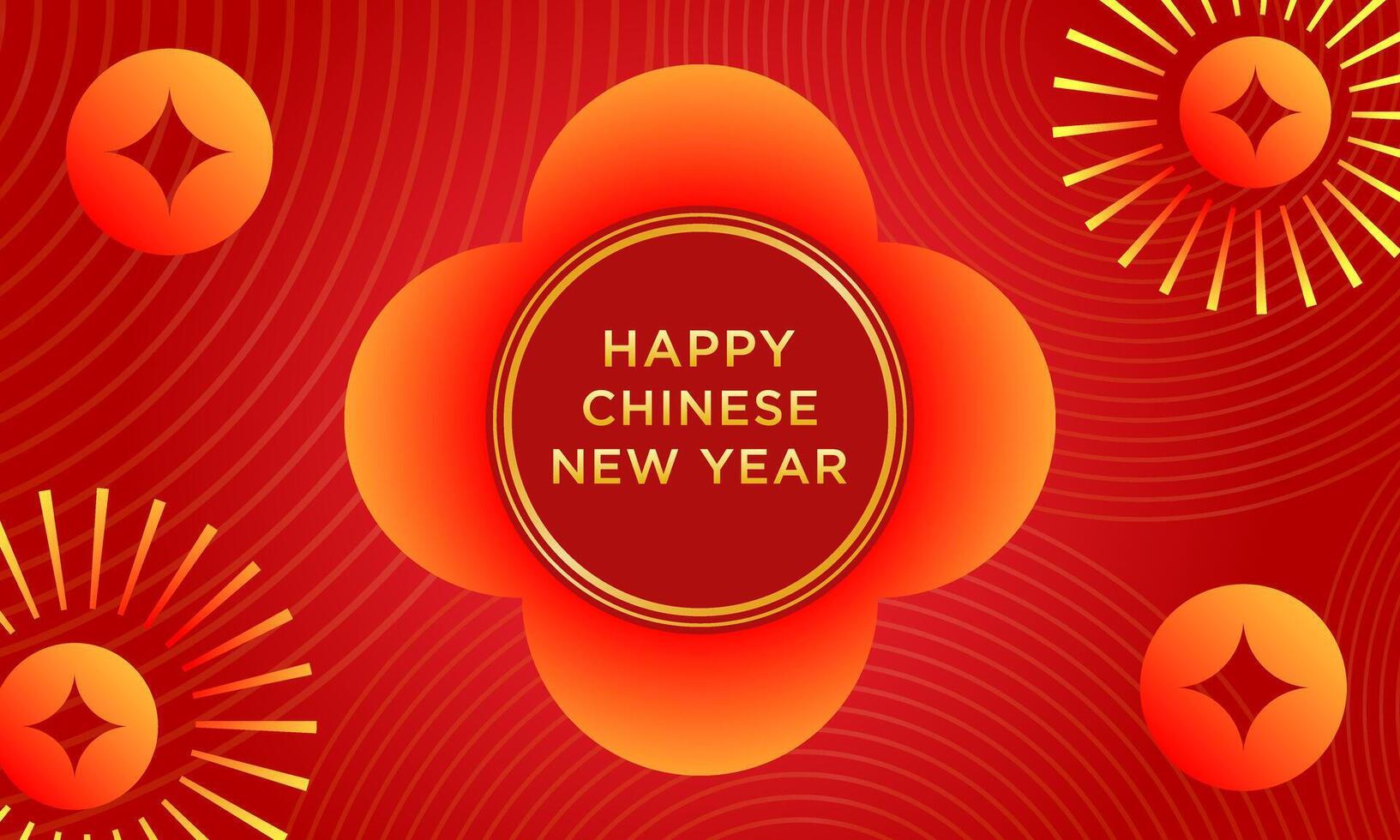 Chinese New Year poster background. Luxury card design with line, geometric shape, pattern. Elegant oriental illustration for cover, banner, website, calendar, envelope. vector