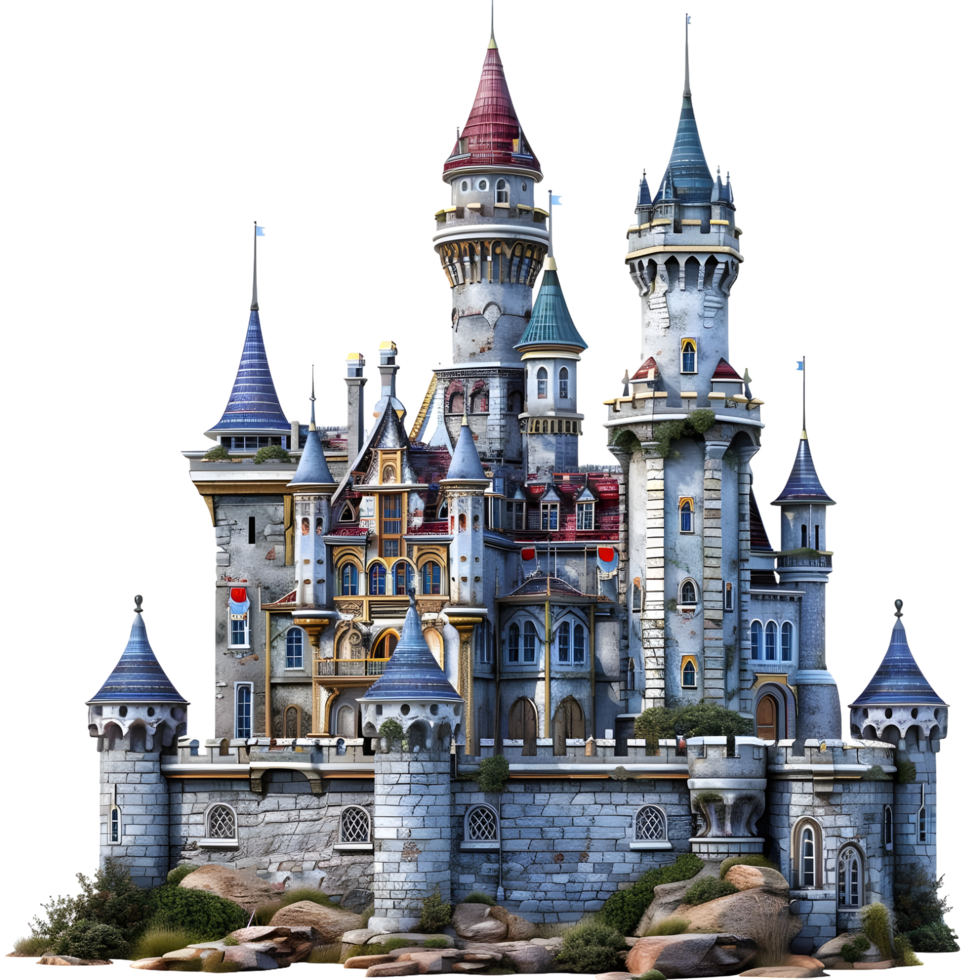 Fantasy Castle with Mystical Glow isolated on transparent background png