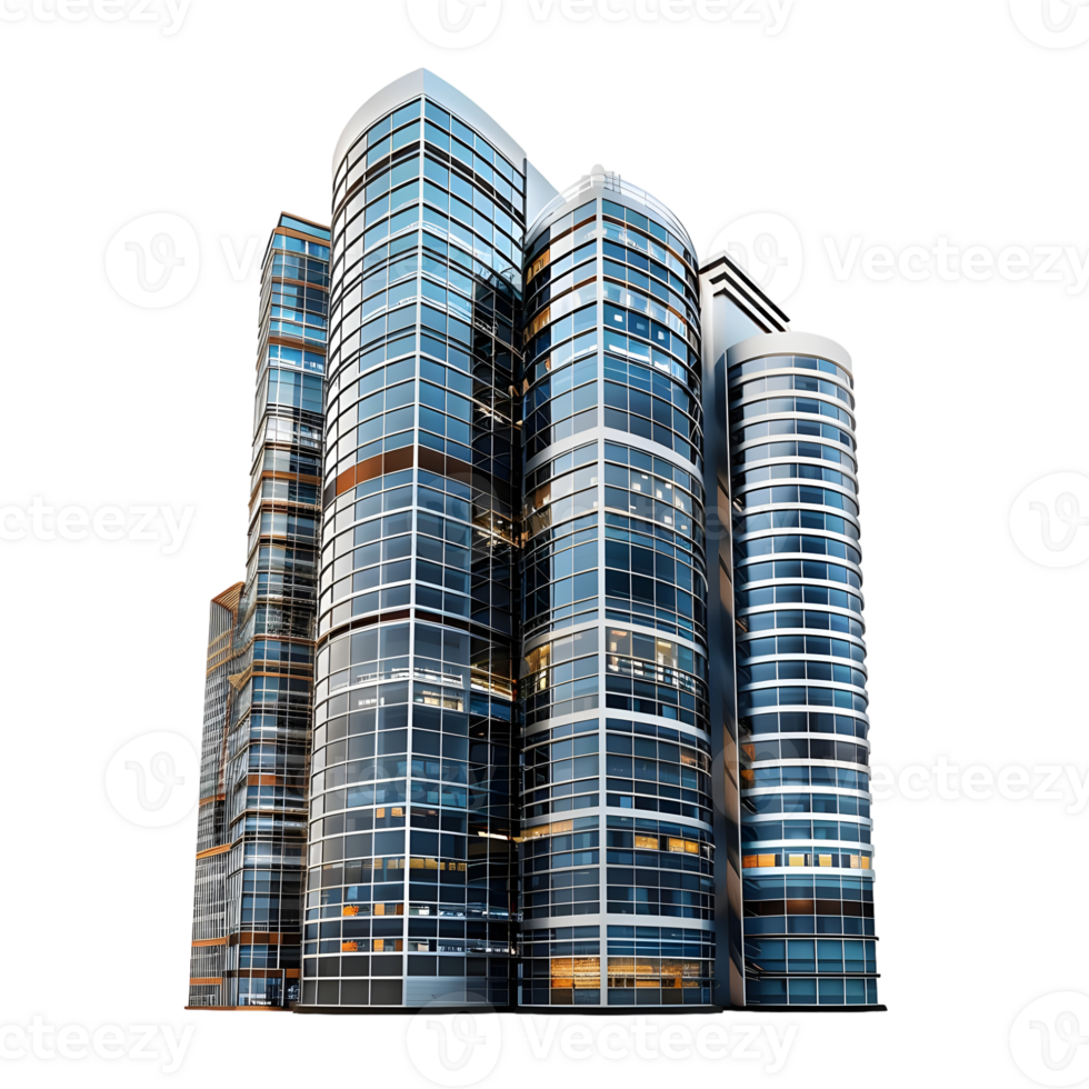 Urban Skyline Cityscape Isolated on Transparent Background png