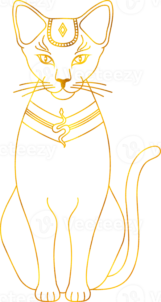 Egyptian cat in line art style png