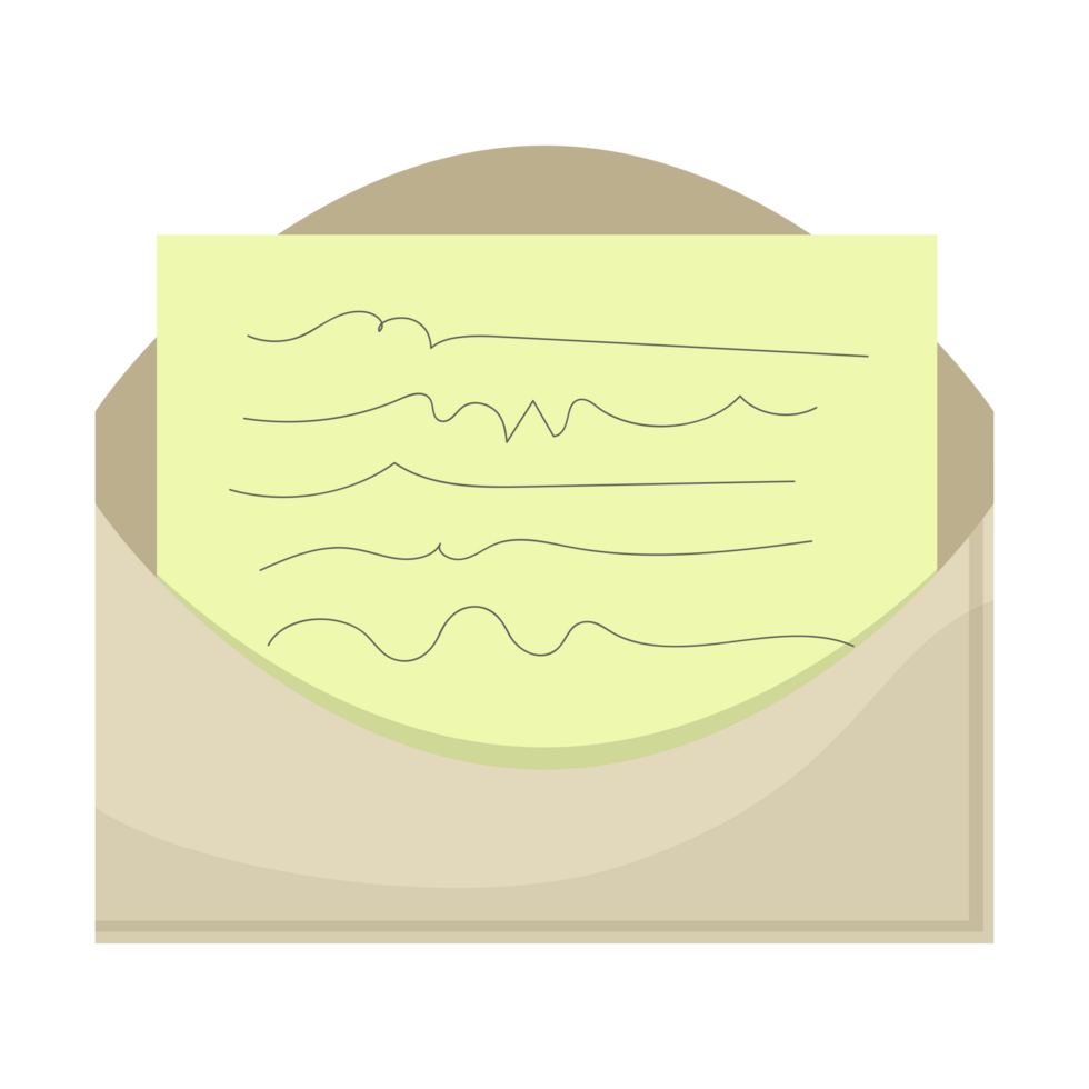 An envelope with a note inside png