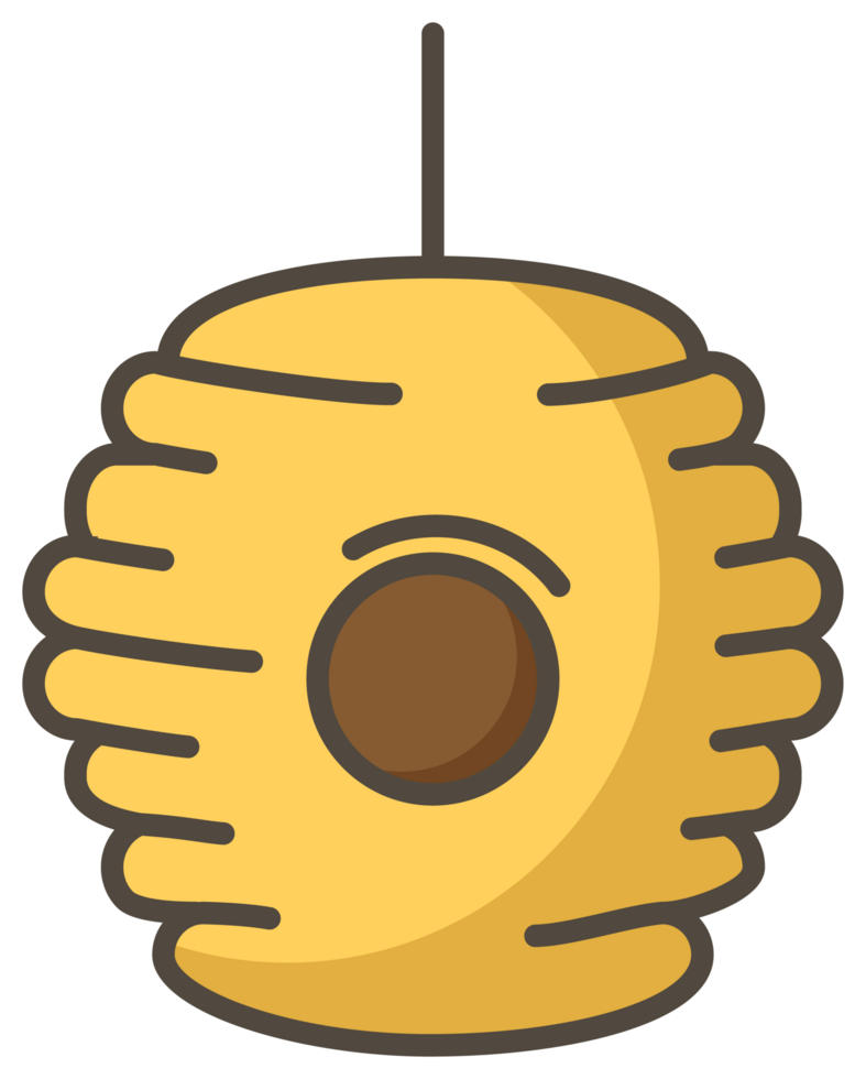 A yellow bee house sticker png