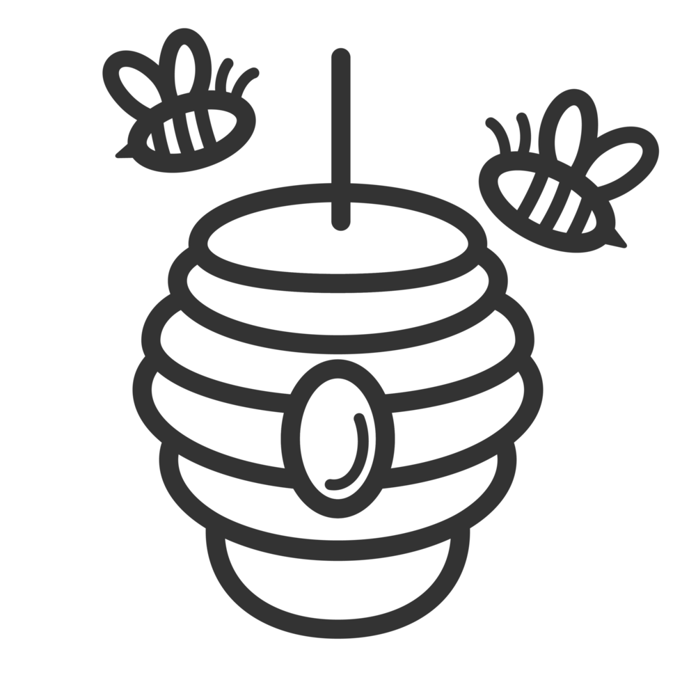 A bee and a beehive icon png