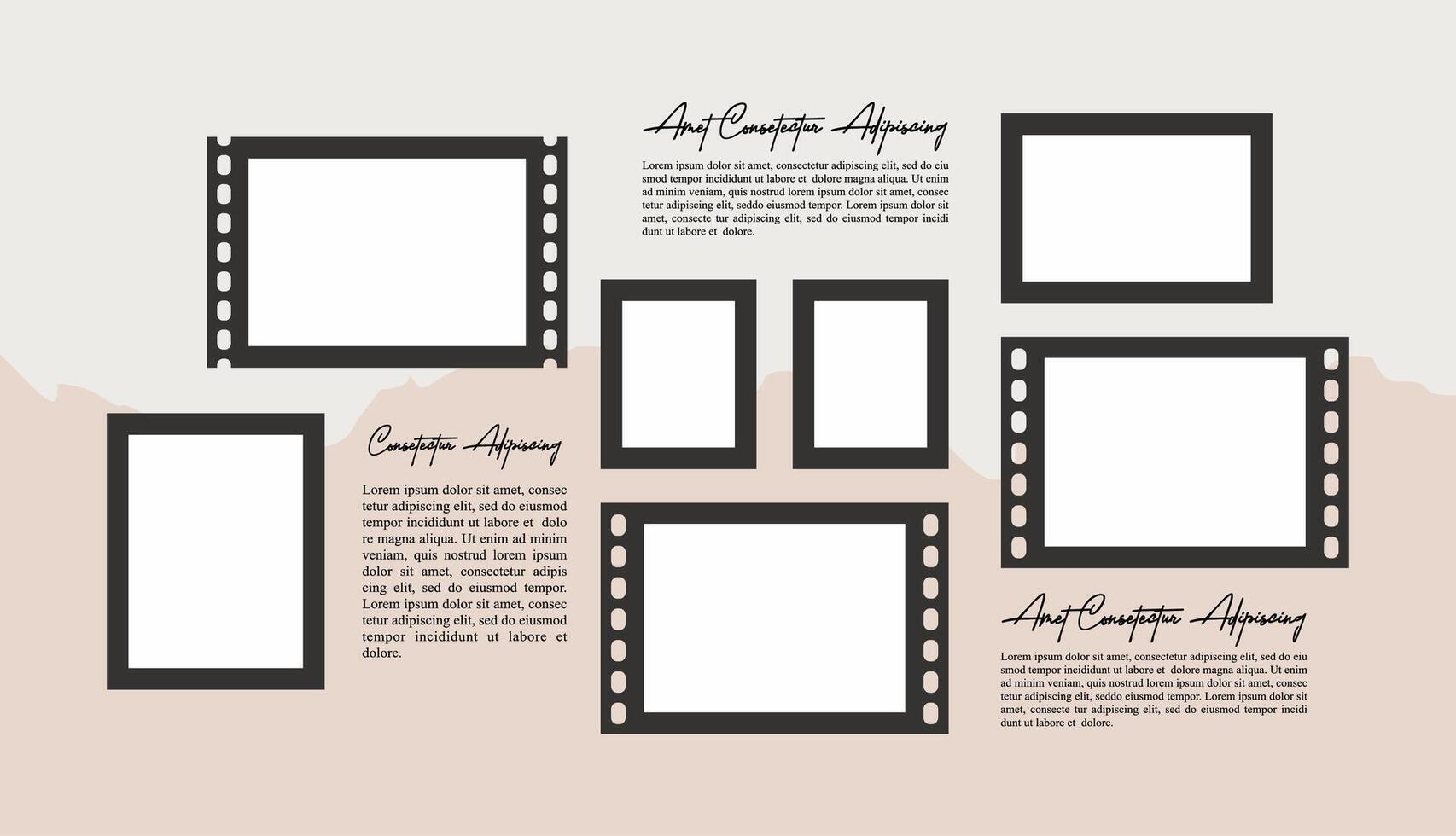 Decorative photo frame collage collection vector