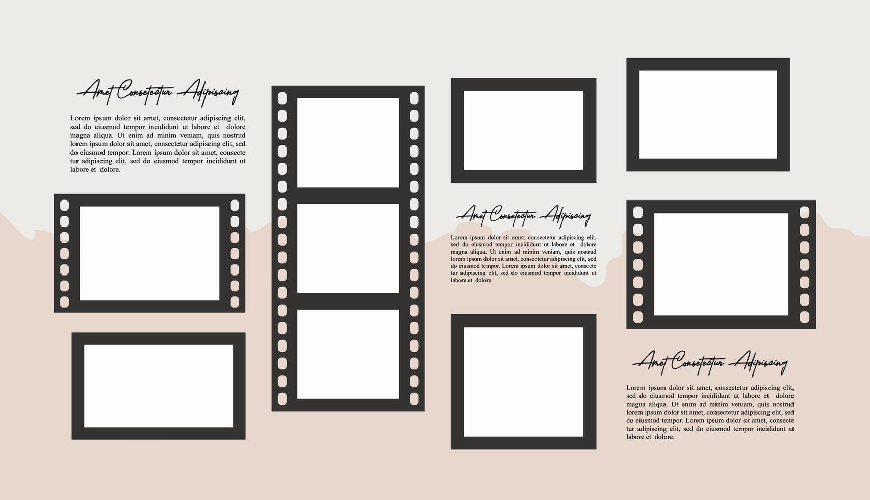 Blanck photo frame collage collection vector
