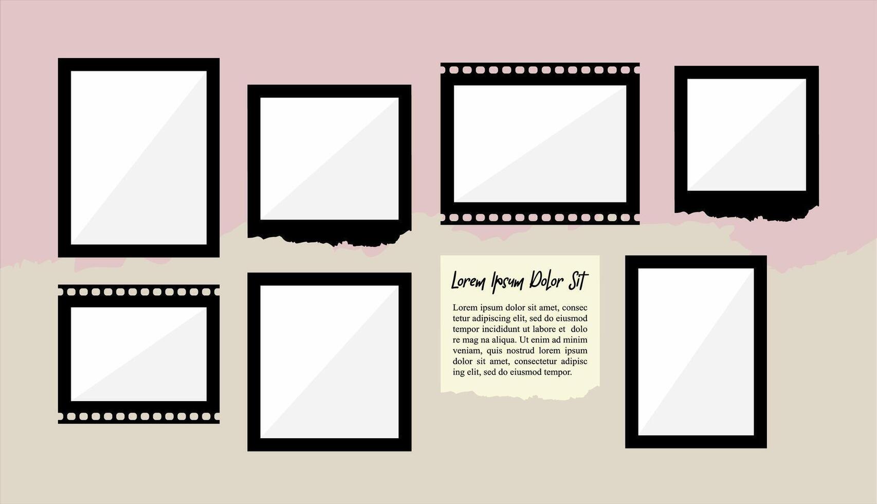 photo frame collage collection template design vector