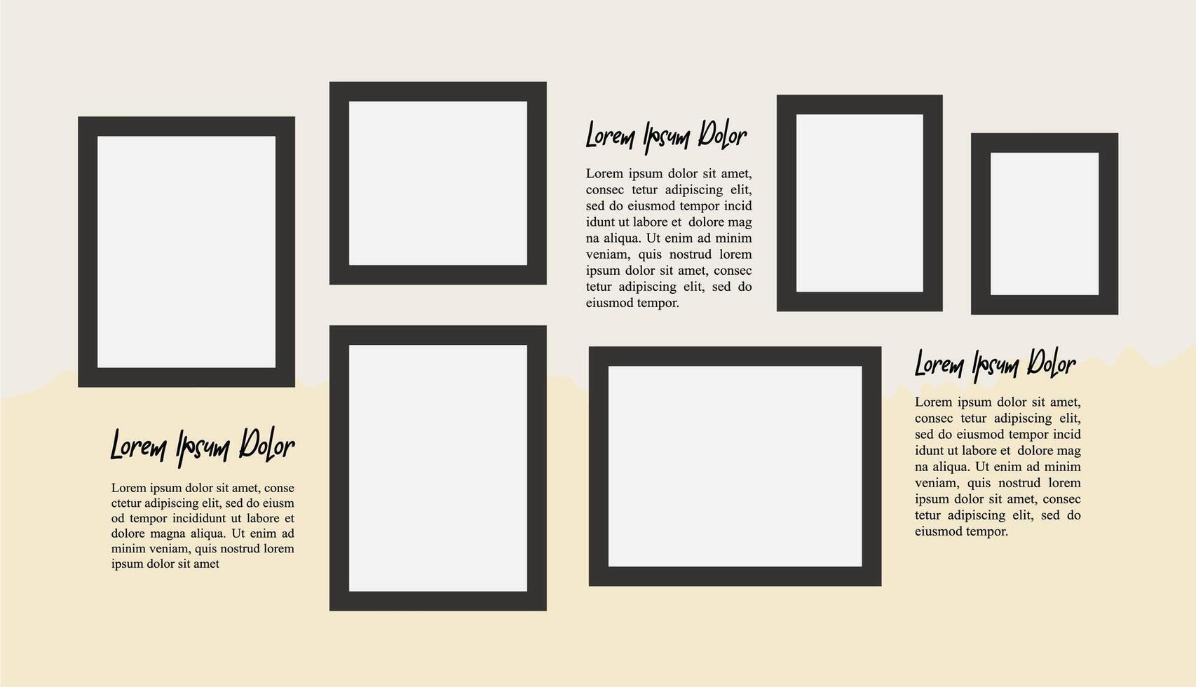 Untidy photo frame collage vector