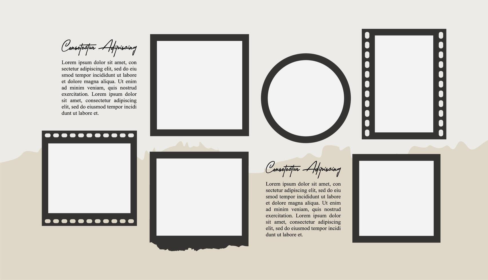 photo frames set with text space vector