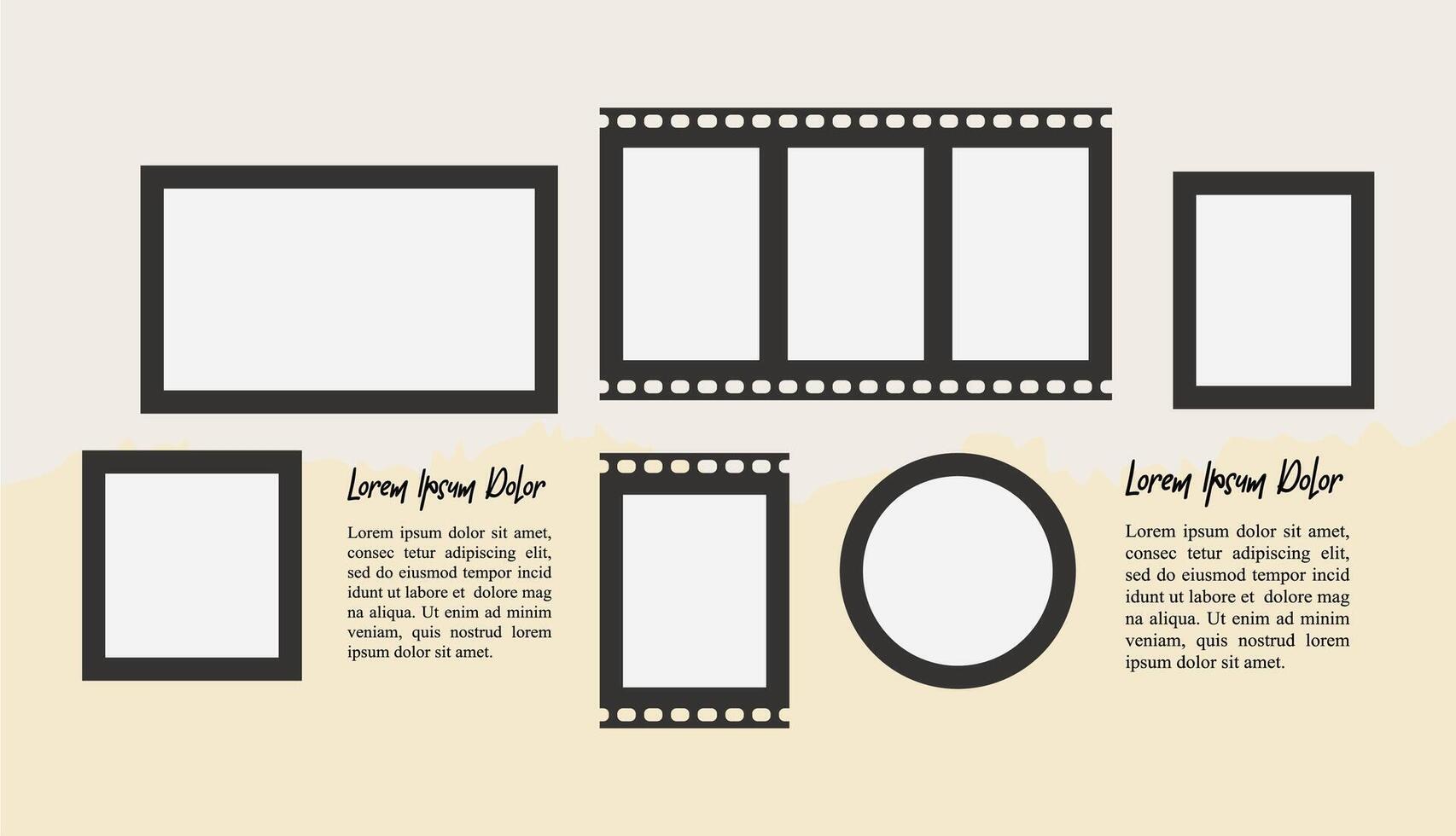 Collage grid photo effect vector