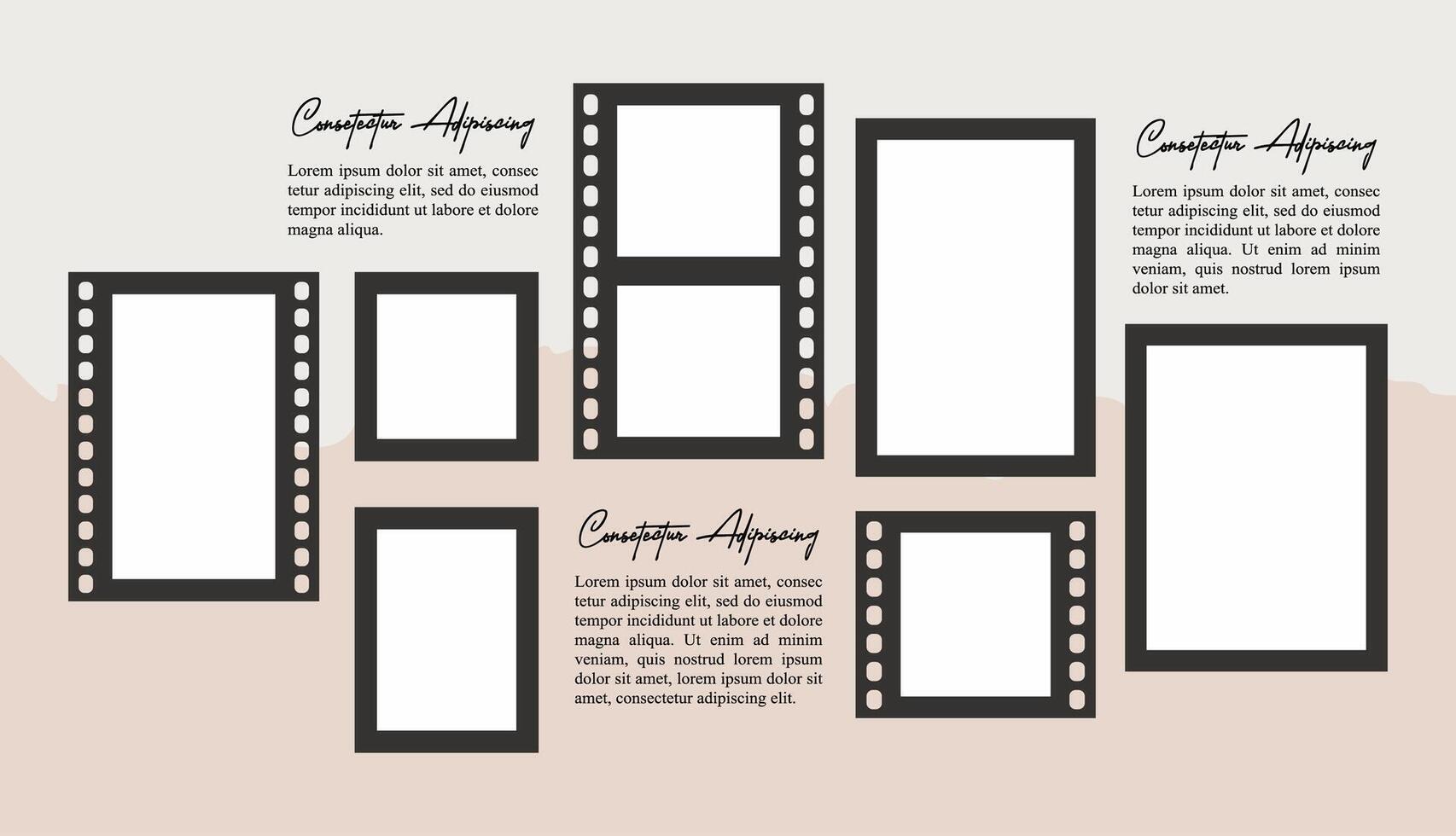 Collage grid photo effect vector