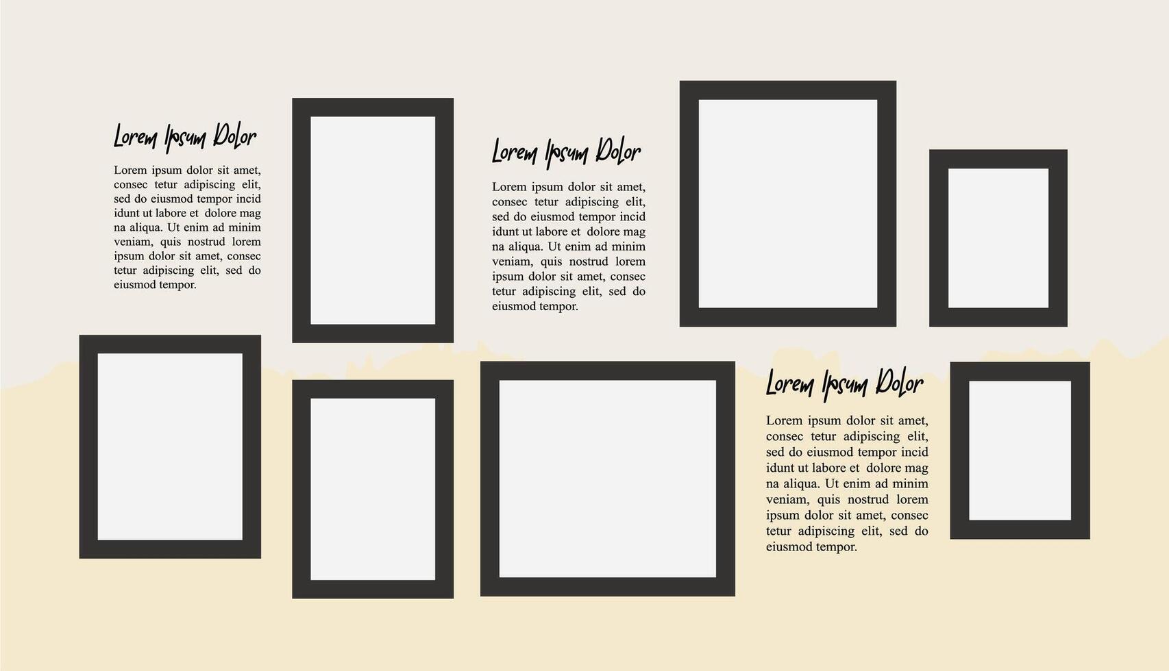 Picture Collage grid photo effect template vector