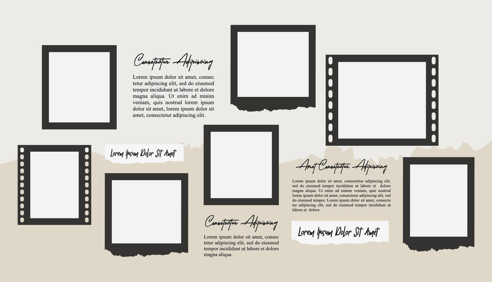 grid digital photo collage design template vector