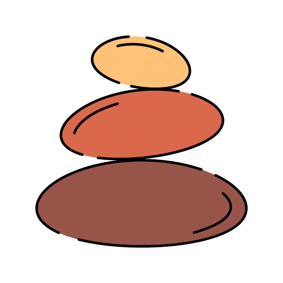 Stacked Stones Icon Illustration with bright color palette in flat design style. Perfect for vacation, travel, and summer themed designs. vector