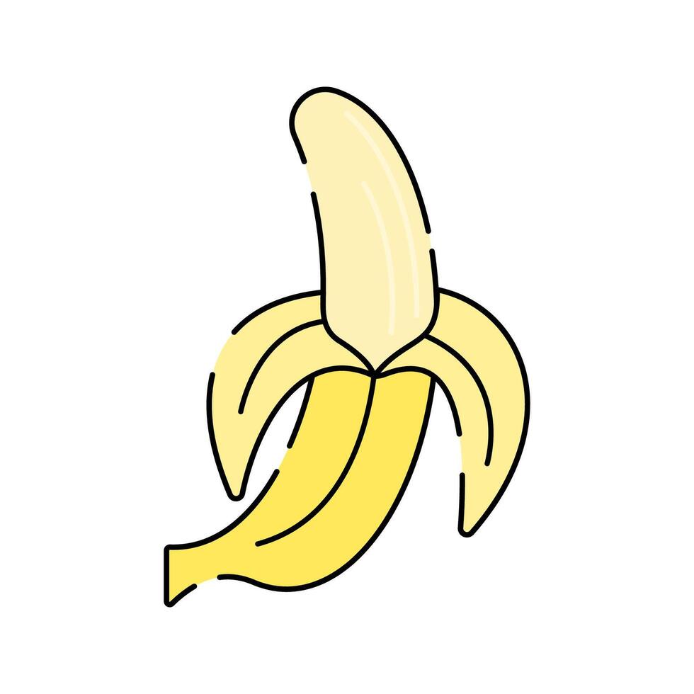 Banana Icon Illustration with bright color palette in flat design style. Perfect for vacation, travel, and summer themed designs. vector