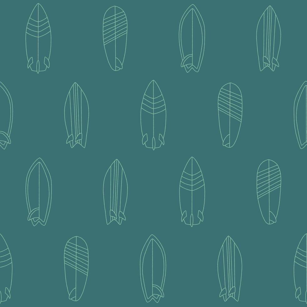 Outline Collection of Surfboard Seamless Pattern illustration for Print, Wallpaper, Decoration. vector