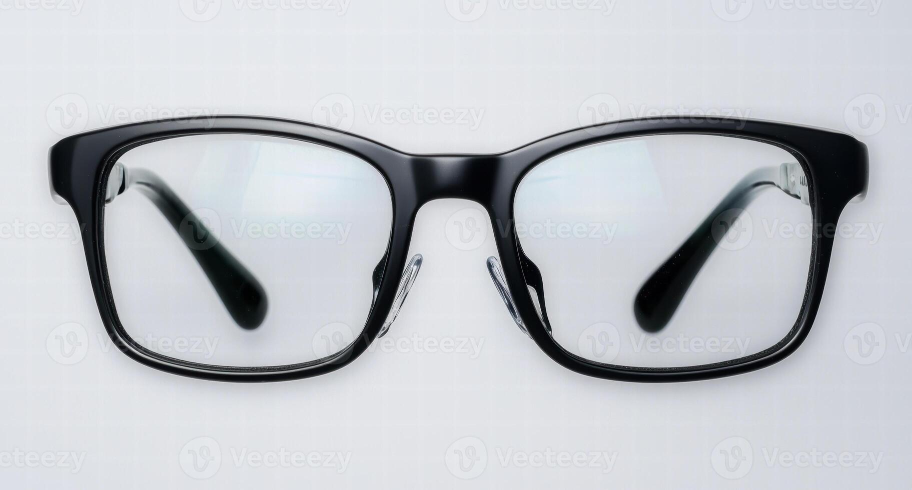 modern black eyeglasses on white background photo