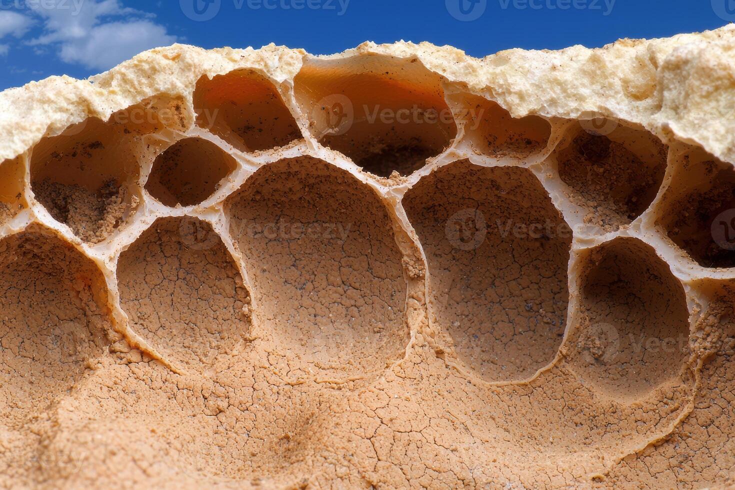 Closeup of honeycomb structure photo