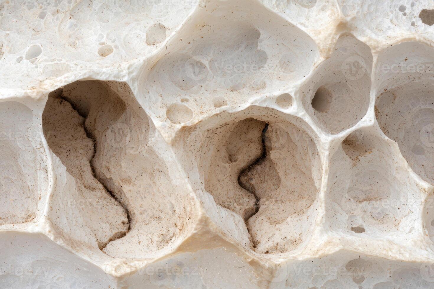 Closeup of natural rock formation with intricate patterns and textures photo