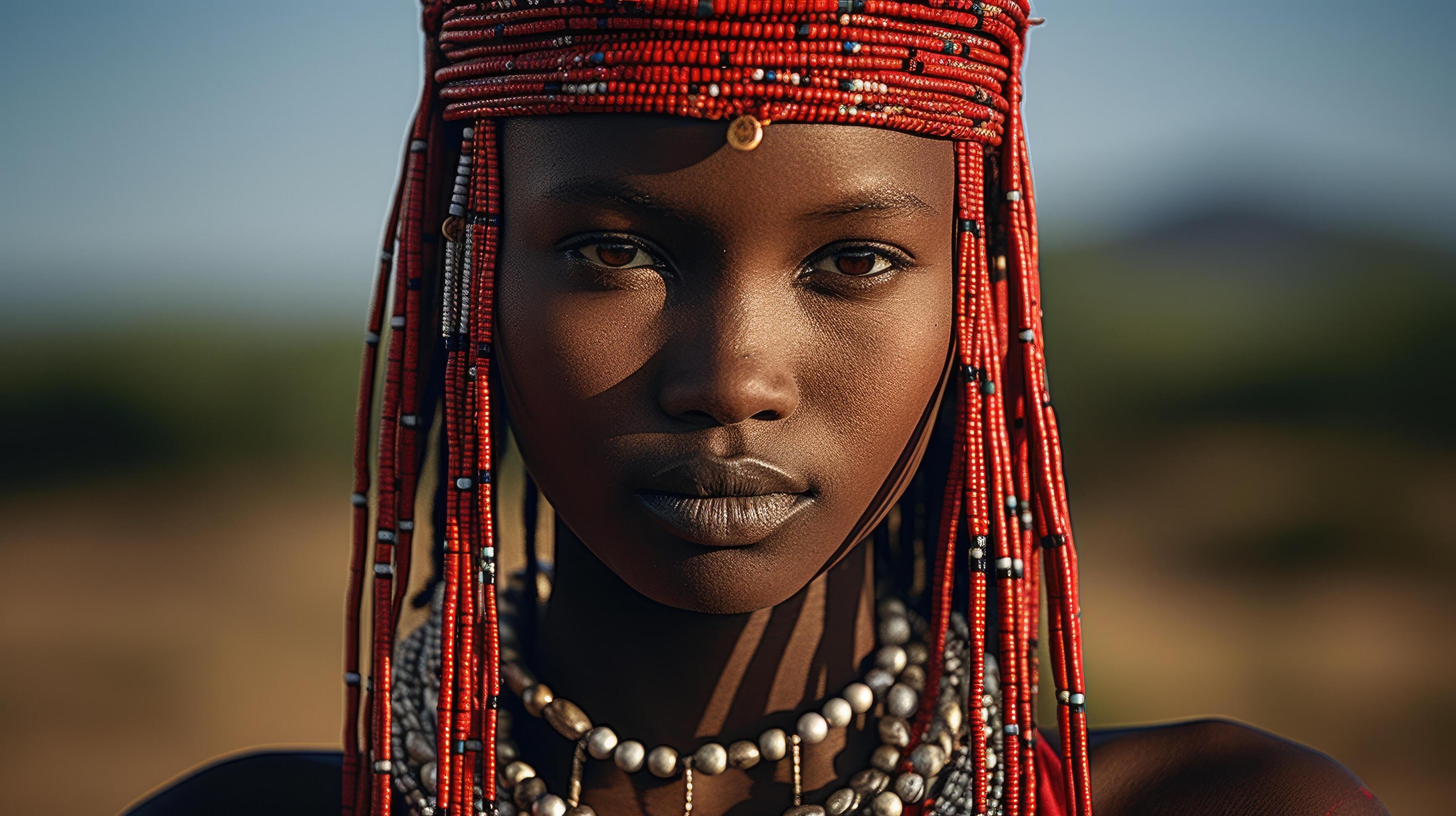 african beaded headpiece