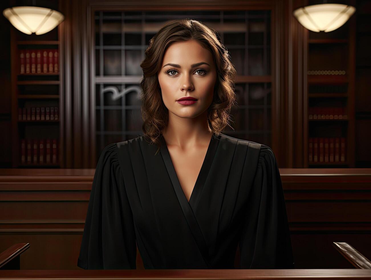 Confident female lawyer in a law office photo