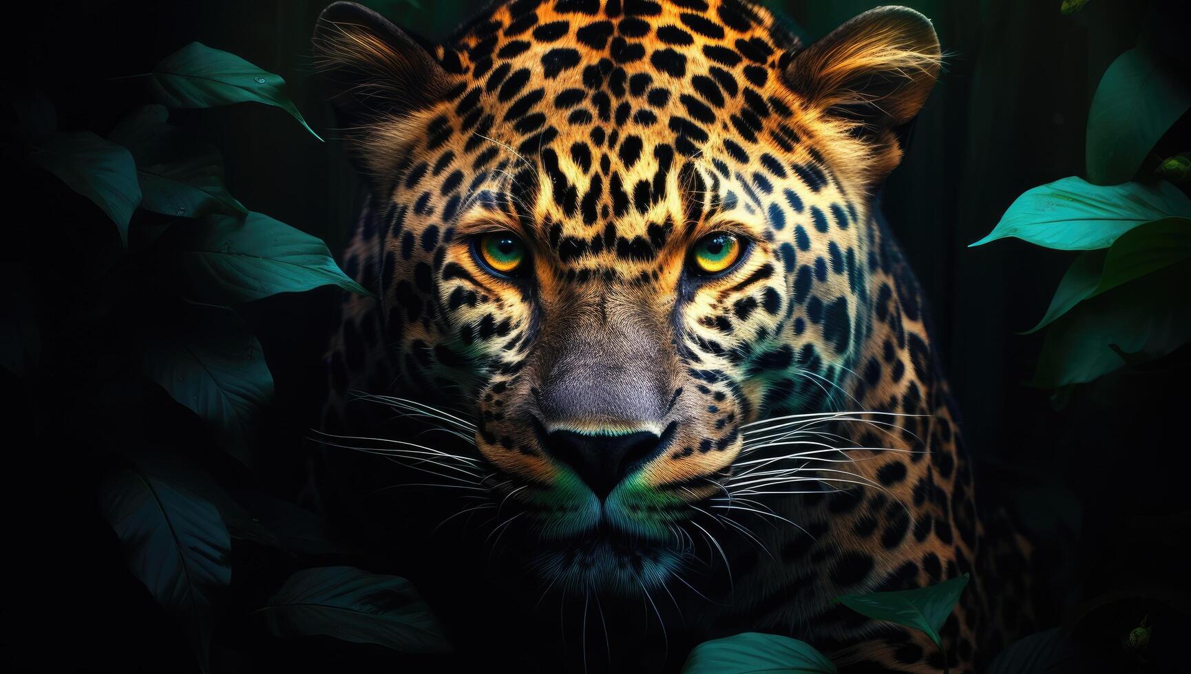 Powerful leopard in the jungle photo