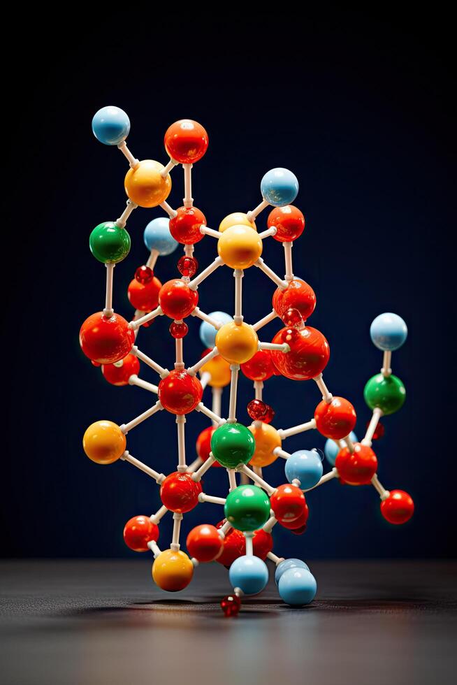 Colorful molecular structure model photo