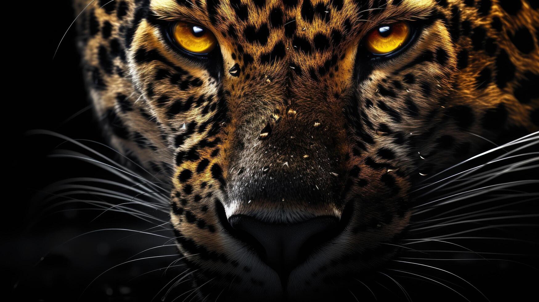 Close up of a fierce leopard photo