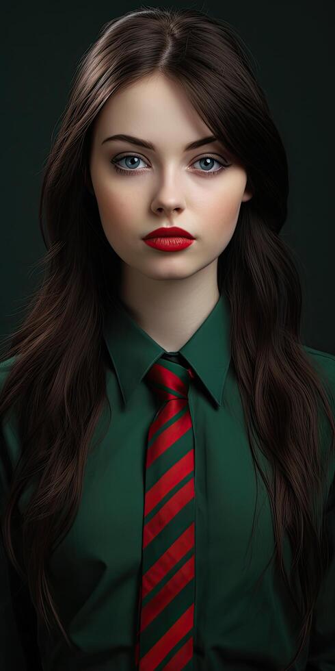 Elegant woman in formal attire photo
