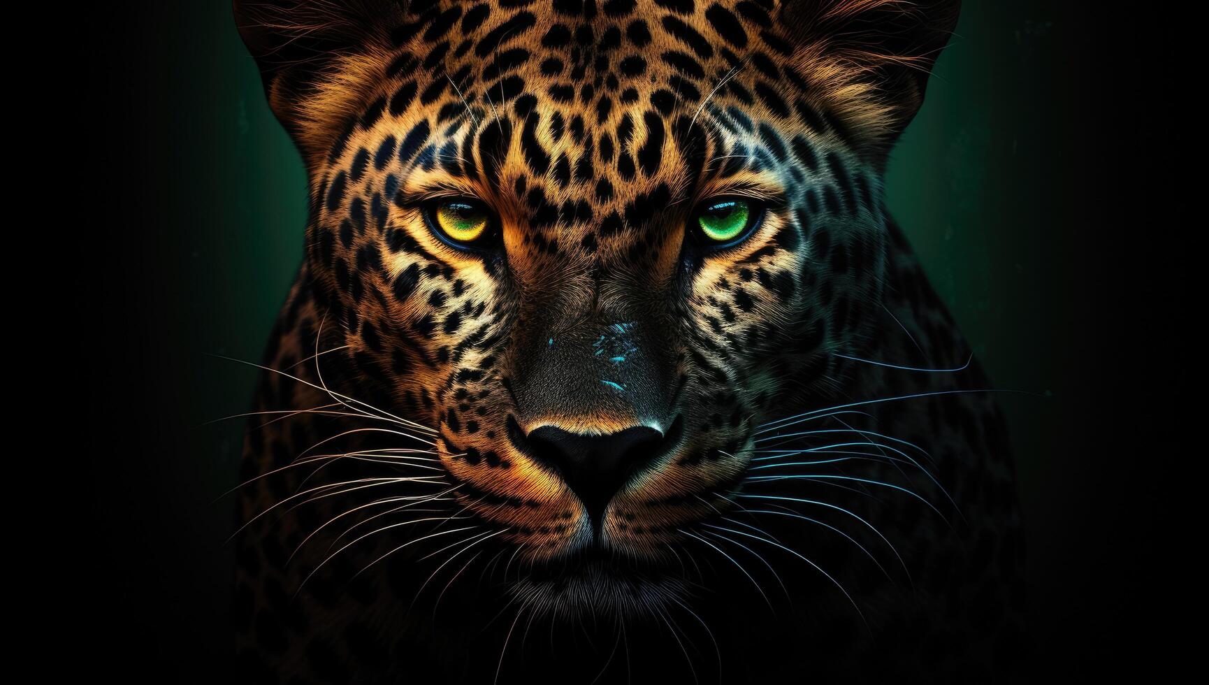 Intense eyes of a powerful leopard photo
