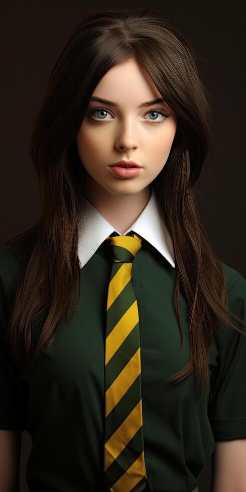 young woman in school uniform photo