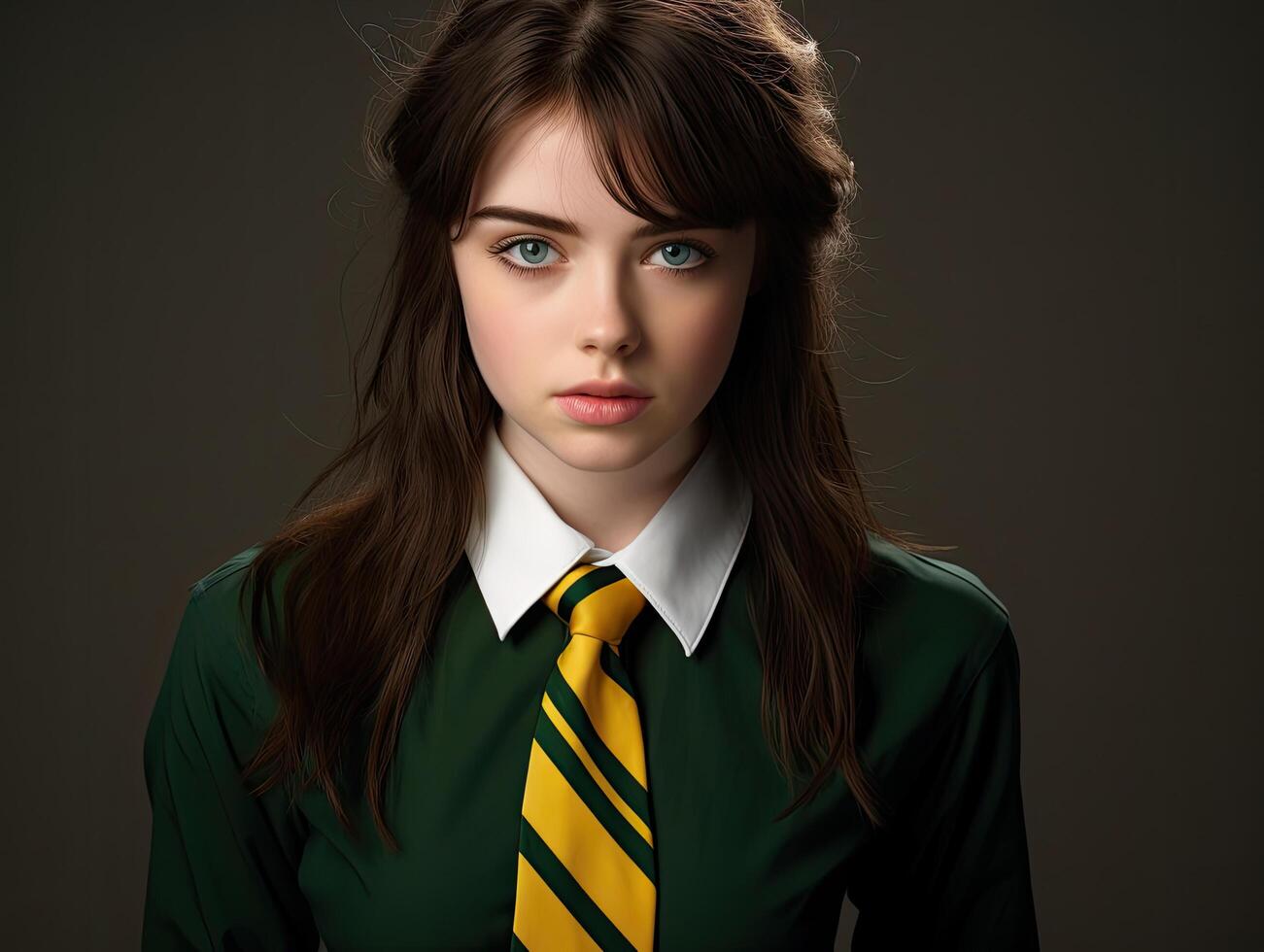 portrait of a young woman in school uniform photo
