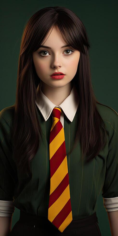 young woman in school uniform photo