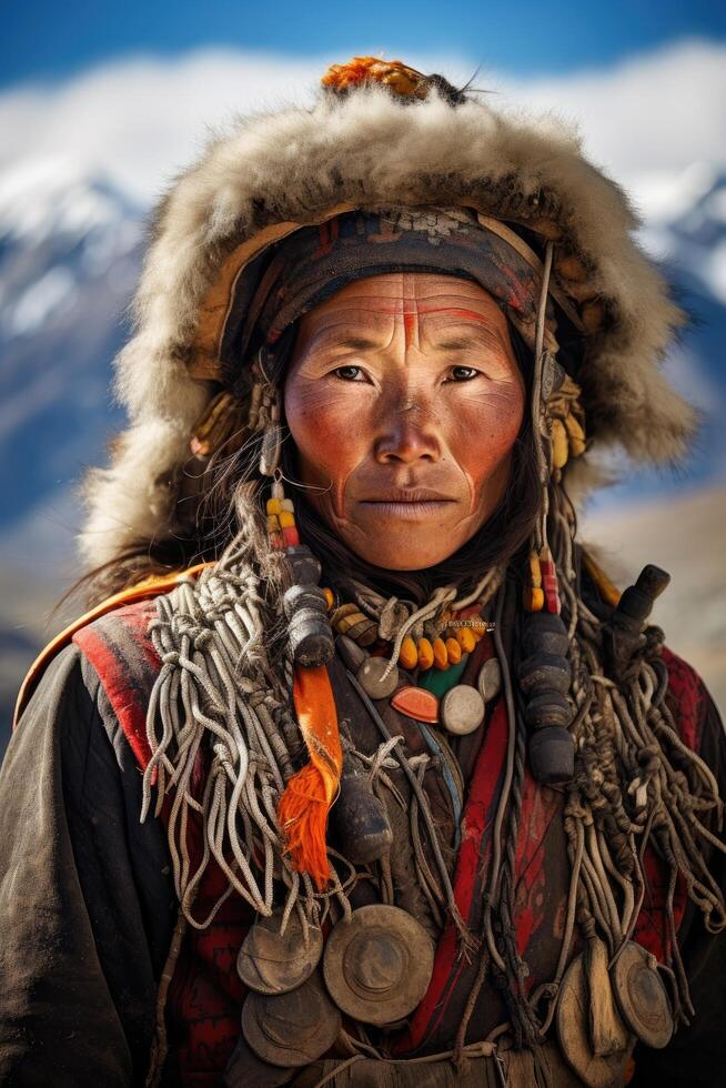 Portrait of a rugged mountain tribesman photo