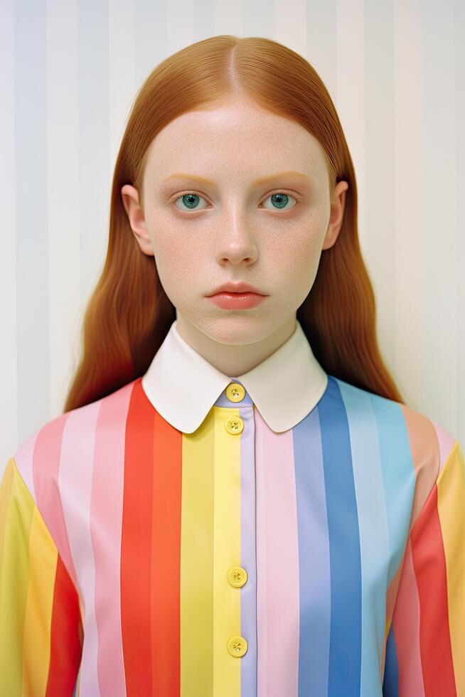 Vibrant portrait of a young woman photo