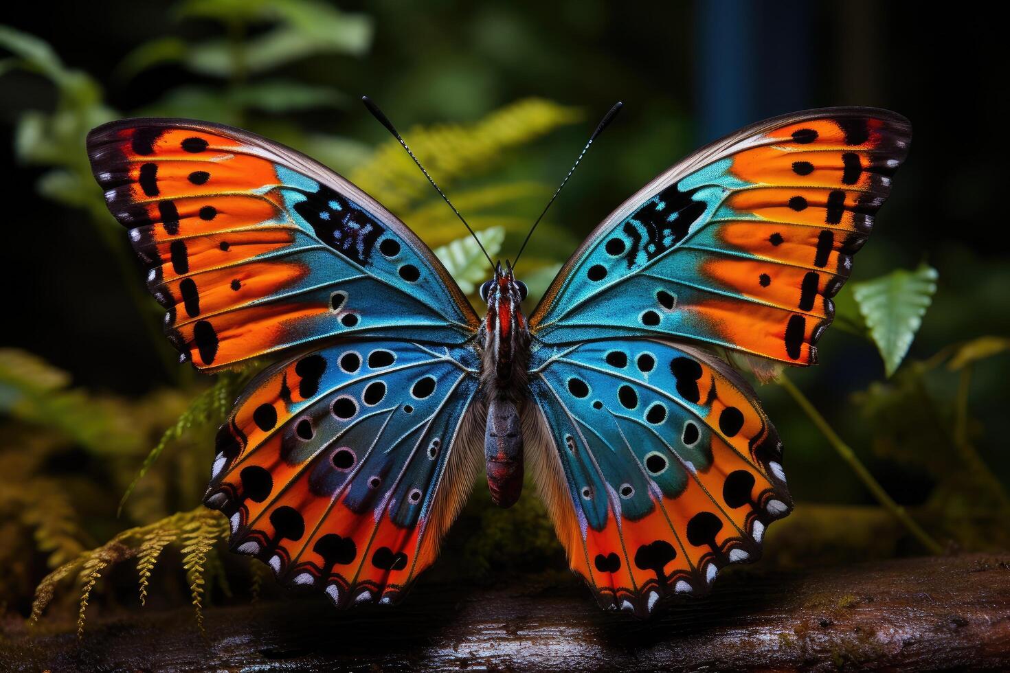 Vibrant butterfly with intricate wing patterns photo