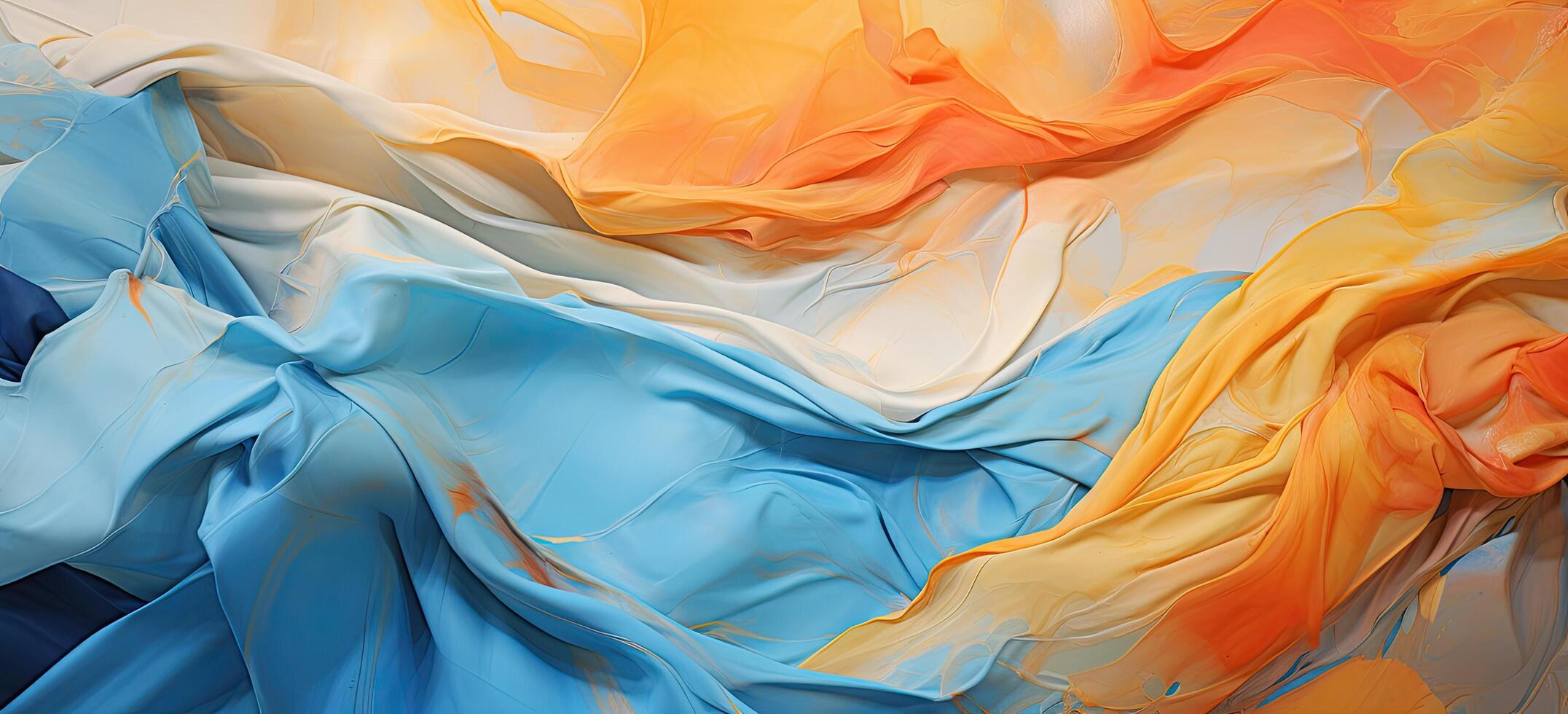 Vibrant fabric textures in warm and cool tones photo