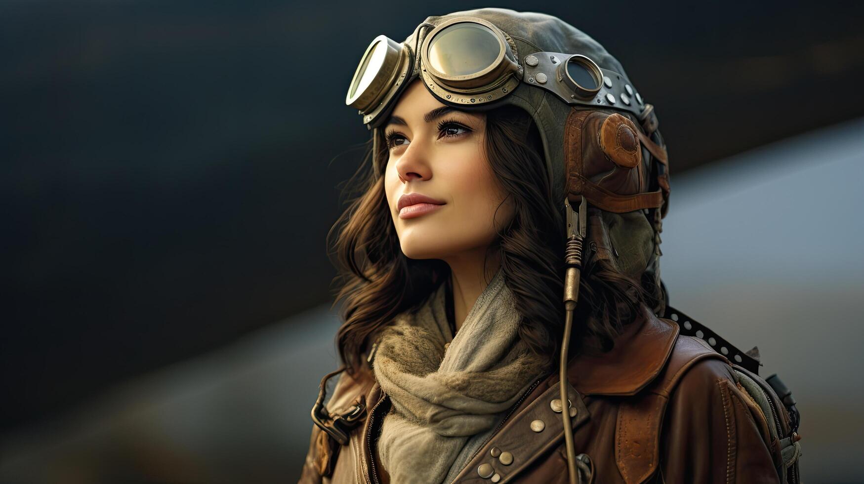 Steampunk styled woman with goggles photo