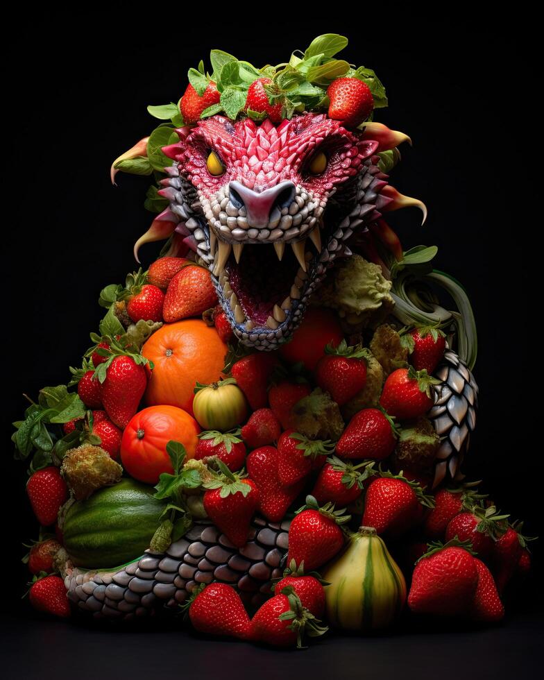 Colorful Fruit and Vegetable Monster photo