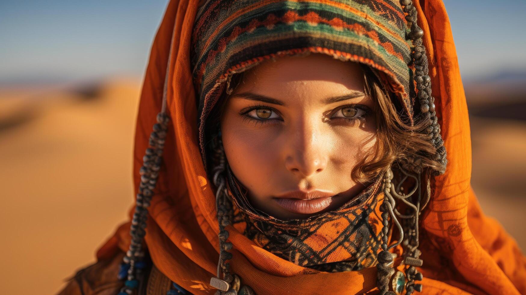 portrait of a woman in traditional middle eastern clothing photo