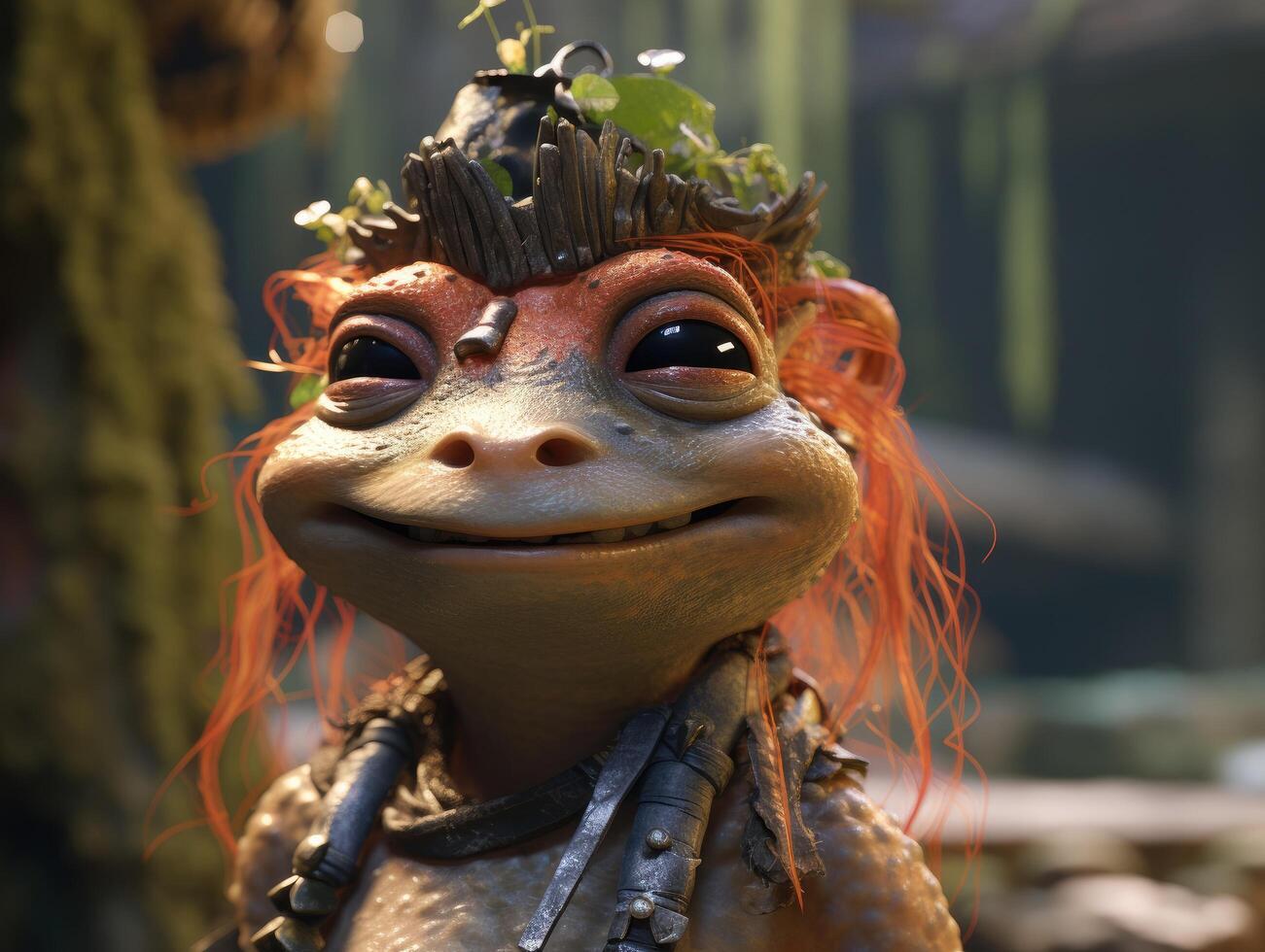 Whimsical forest creature with vibrant features photo