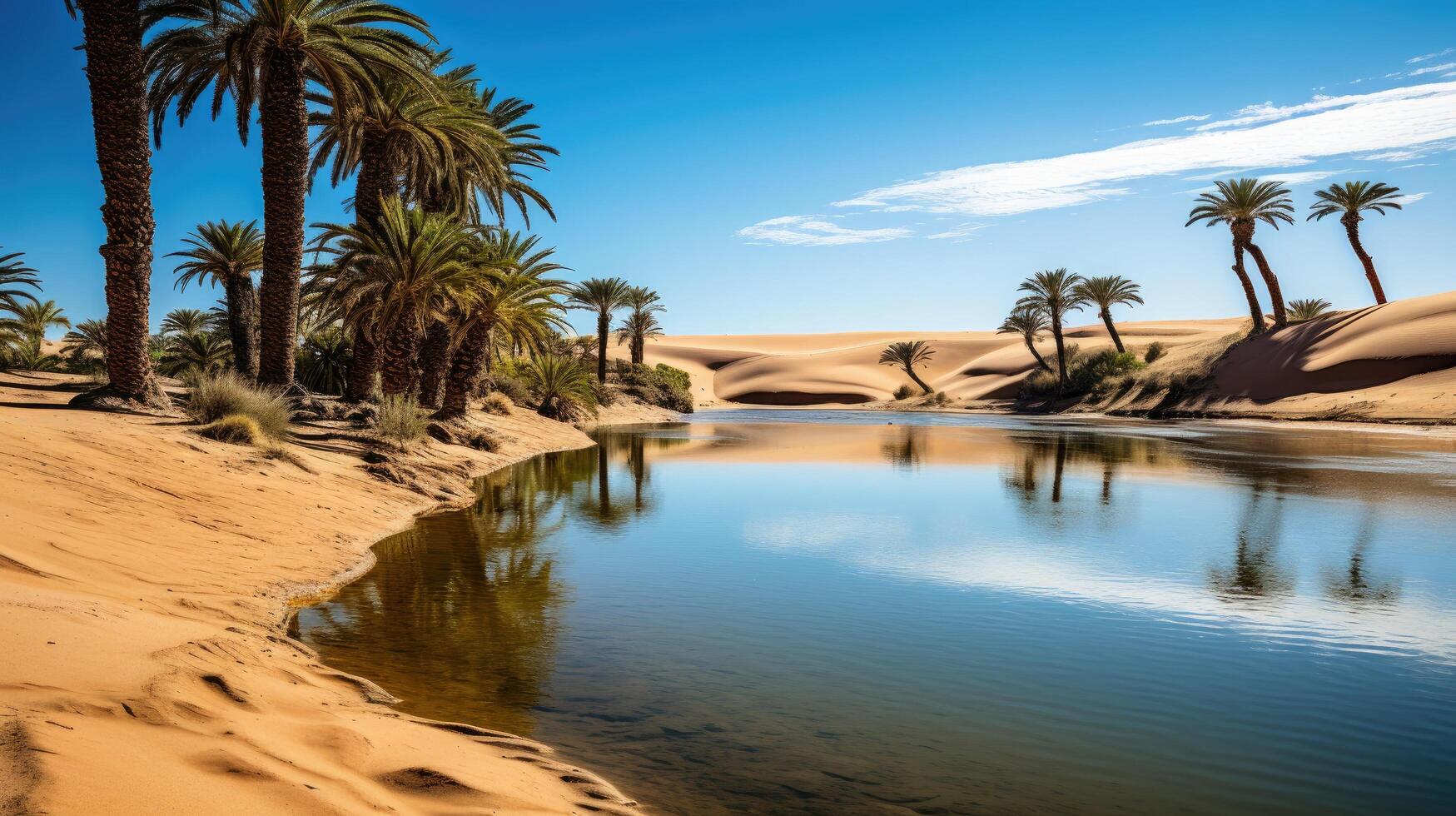 Serene oasis in the desert photo