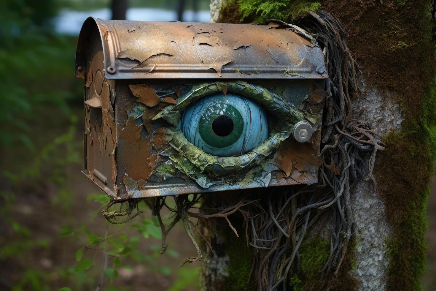 Mysterious eye in the forest photo
