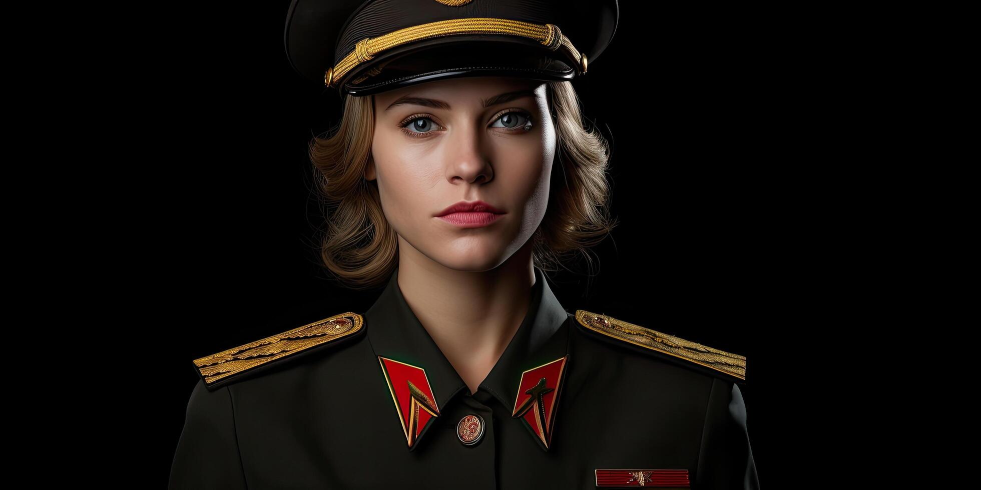 portrait of a serious military officer in uniform photo