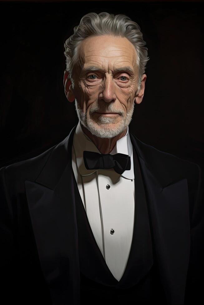 Elegant senior gentleman in formal attire photo