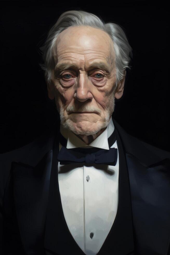 Elegant senior gentleman in formal attire photo