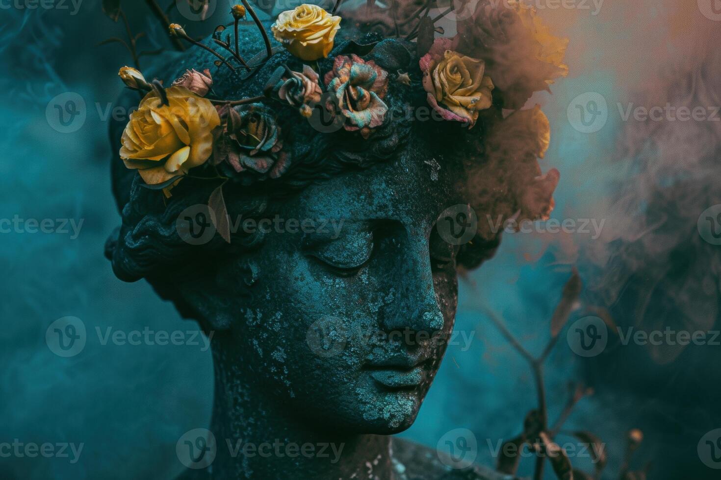 Mysterious floral figure in the mist photo