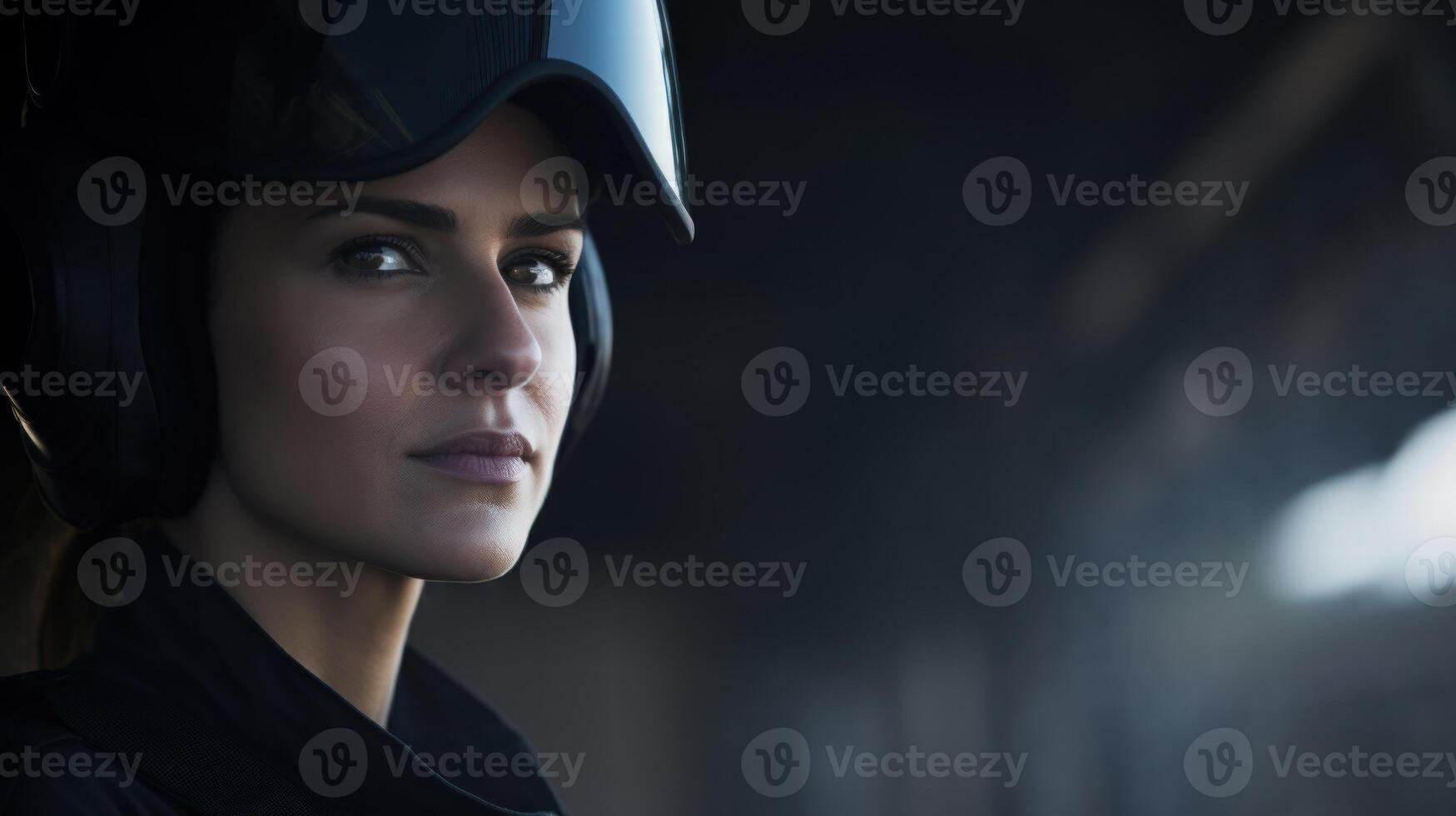 Mysterious woman in dark hooded cloak photo