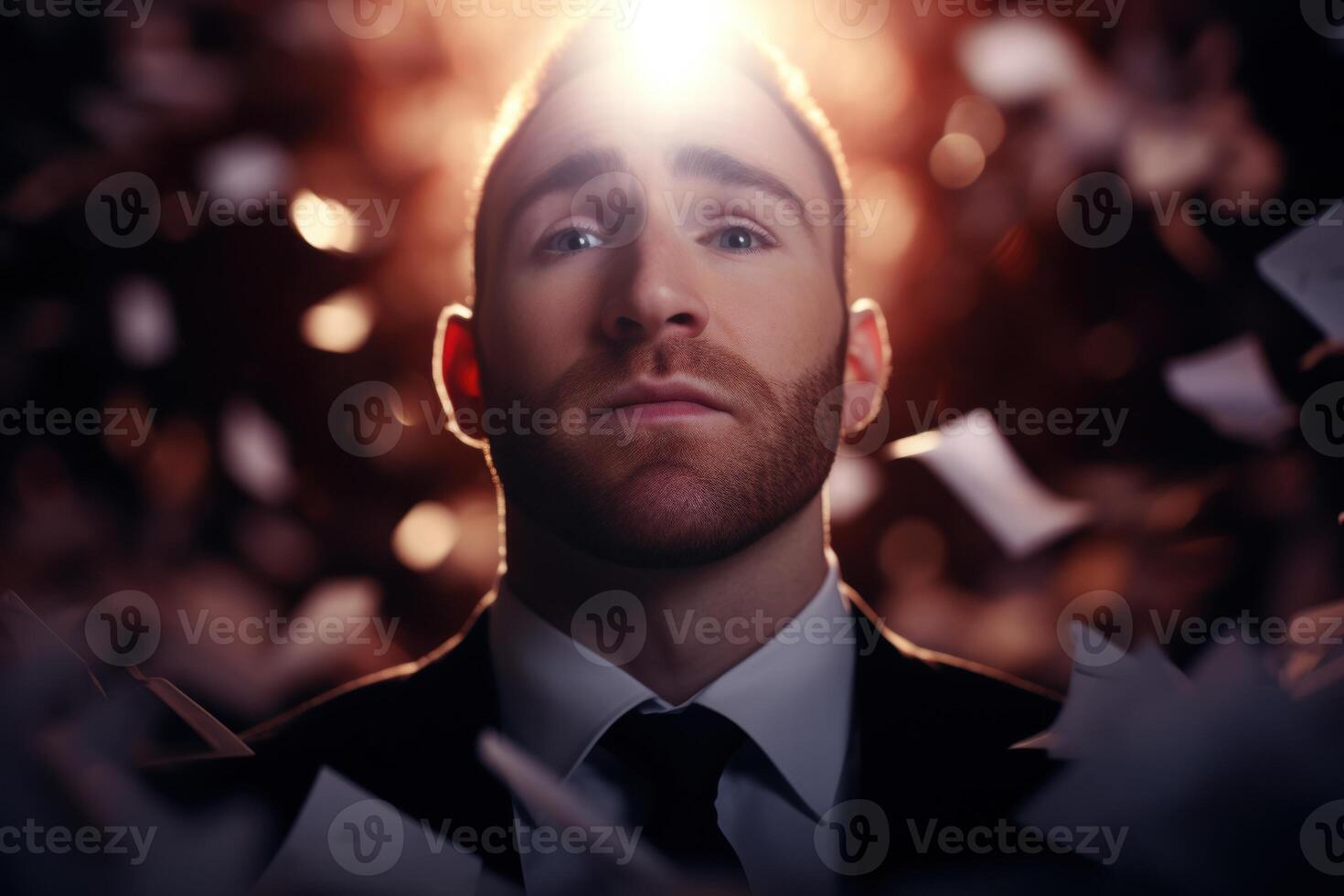 Intense businessman with determined expression photo